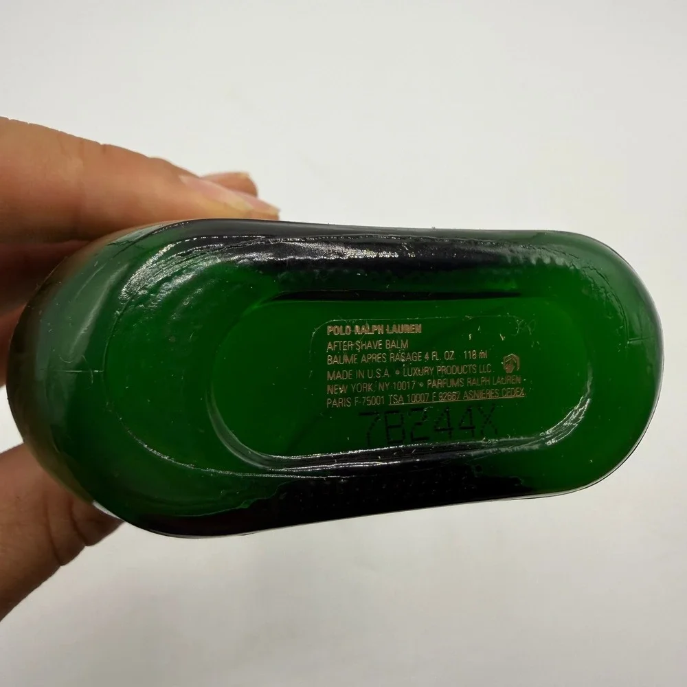 Polo Ralph Lauren After Shave Balm 4oz Green Glass Bottle Vintage Y2K With Box